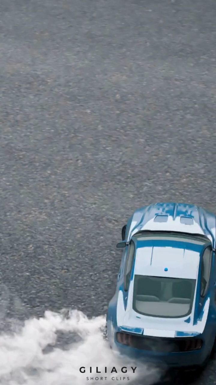 Top-down frame of a car mid-drift